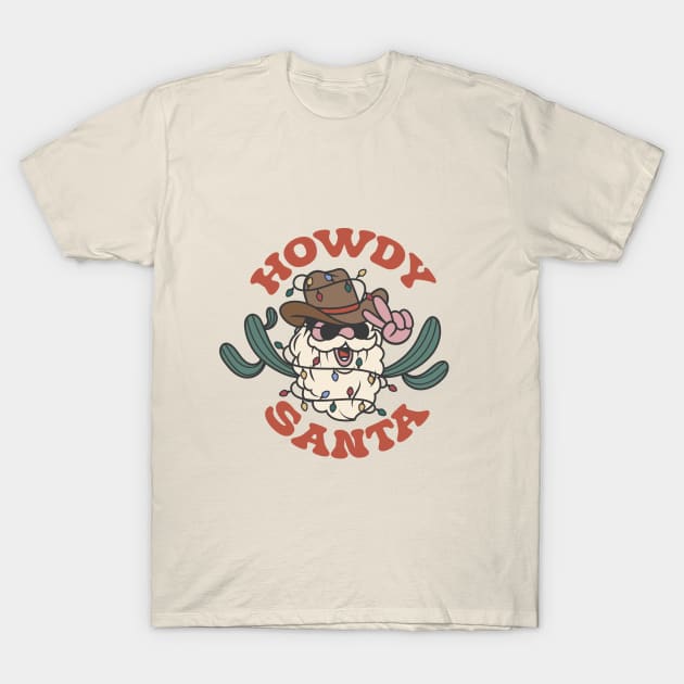 Howdy Santa T-Shirt by Nessanya